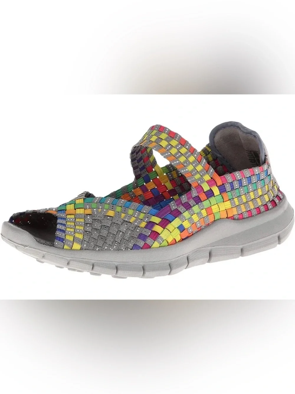 Bernie Mev Multicolor Hand Woven Peep-Toe Elastic Wedge Sport Sandal Size 39(8)